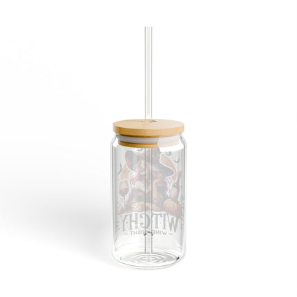 Witchy Night Sipper Glass - 16oz Halloween Drinkware with Straw