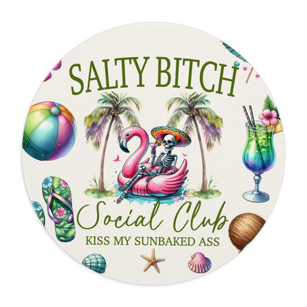 Salty Bitch Round Mouse Pad – Fun Tropical Design for Beach Lovers