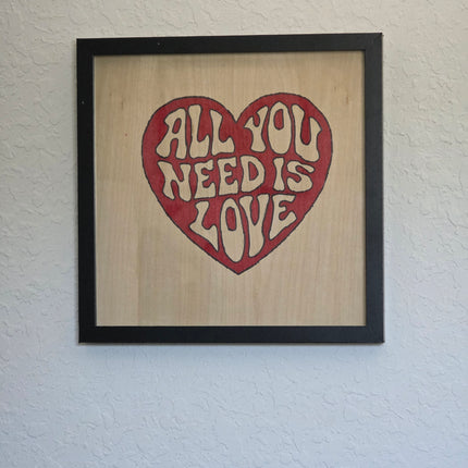 All You Need Is Love / Beatles Song Title / Classic Rock Wall Decor