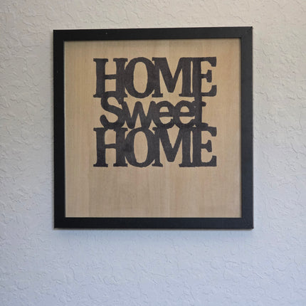 Home Sweet Home Timeless Wood Sign, Hand Painted 12x12 Framed Art, Elegant Entryway Wall Decoration