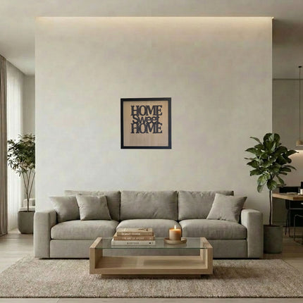 Home Sweet Home Timeless Wood Sign, Hand Painted 12x12 Framed Art, Elegant Entryway Wall Decoration