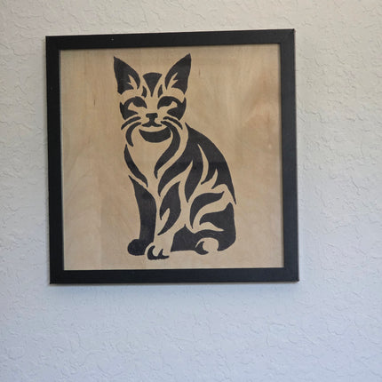Lilly's Cat/Cat Lovers Choice / Whiskered Companions Wood Sign, Hand Painted 12x12 Framed Art, Perfect Gift for Devoted Cat Parents