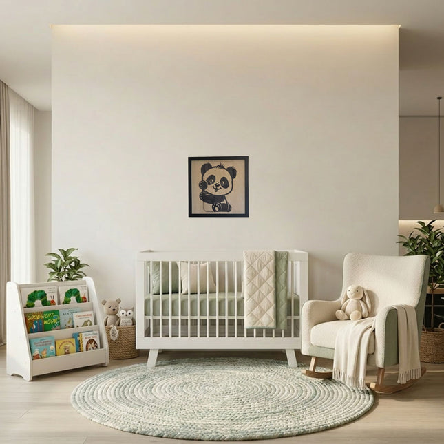 Little Panda/Baby Panda / Precious Panda Cub Wood Sign, Hand Painted 12x12 Framed Art, Soothing Kids Room Decoration