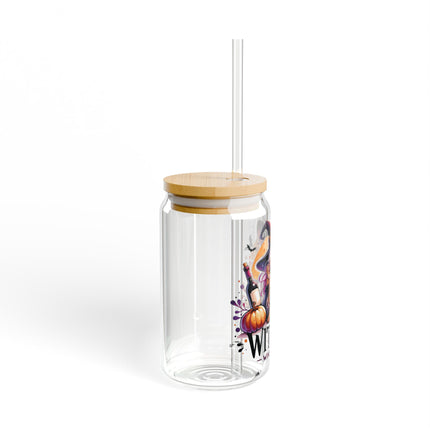 Witchy Night Sipper Glass - 16oz Halloween Drinkware with Straw