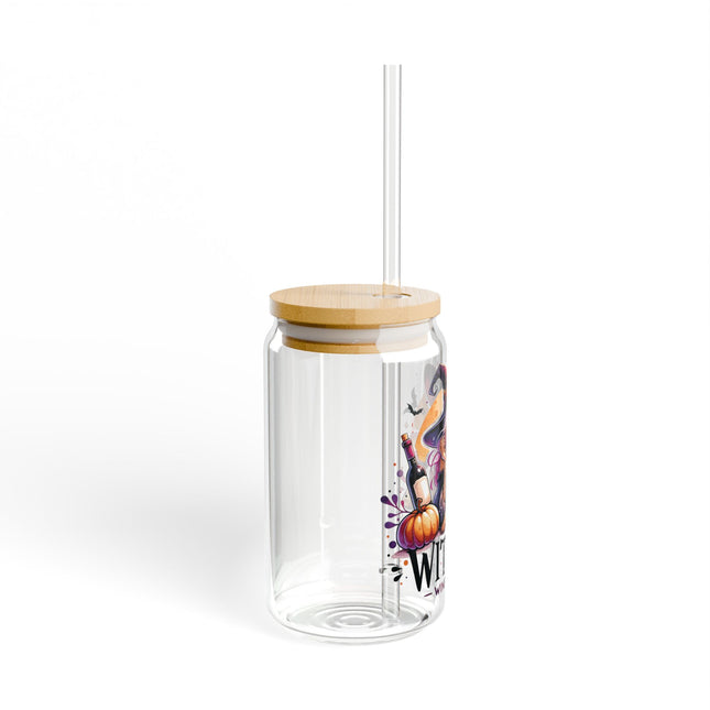 Witchy Night Sipper Glass - 16oz Halloween Drinkware with Straw