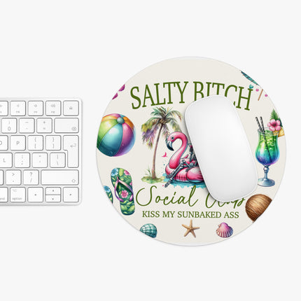 Salty Bitch Round Mouse Pad – Fun Tropical Design for Beach Lovers