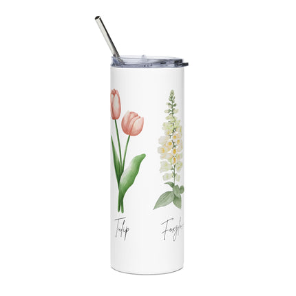 Daisy & Foxglove Floral Stainless Steel Tumbler - 20oz Travel Mug