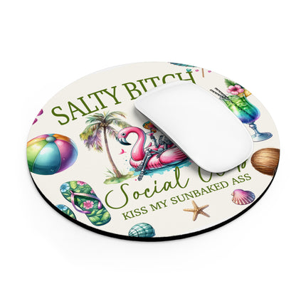 Salty Bitch Round Mouse Pad – Fun Tropical Design for Beach Lovers