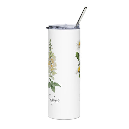 Daisy & Foxglove Floral Stainless Steel Tumbler - 20oz Travel Mug