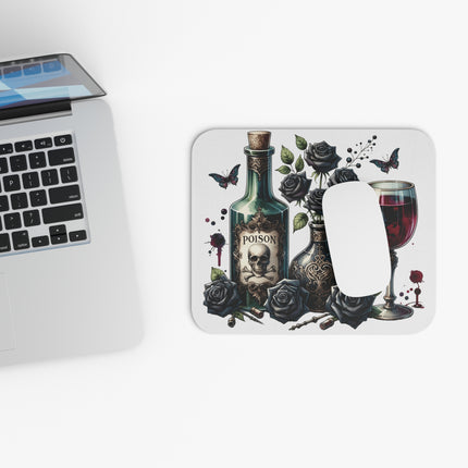 Gothic Halloween Floral Mouse Pad with Poison and Roses Design
