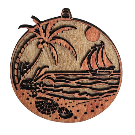 Florida Laser Cut Beach Ornament Set of 5