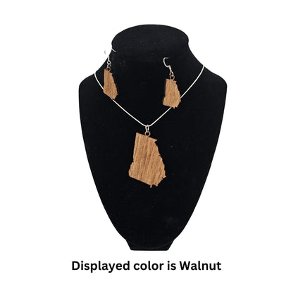 Georgia State Laser Cut Pendant and Earrings