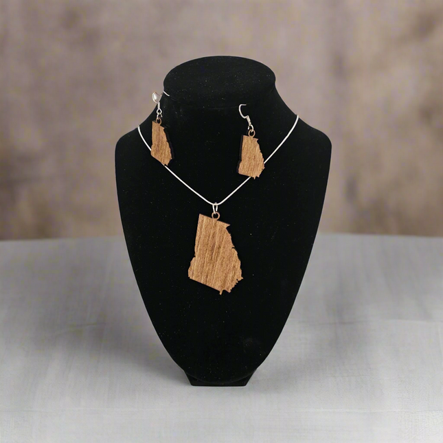 Georgia State Laser Cut Pendant and Earrings