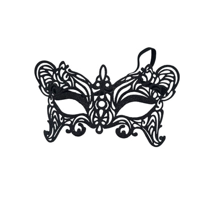 Black Lace Filigree Masquerade Mask for Women – Venetian Mardi Gras Party Eye Mask