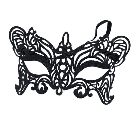Black Lace Filigree Masquerade Mask for Women – Venetian Mardi Gras Party Eye Mask