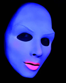 Vintage Zagone Studios Satan's Sister UV Mask with UV Flashlight for Halloween and Haunted House