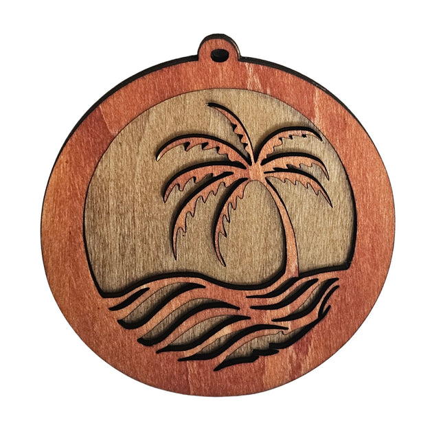 Florida Laser Cut Palm Wave Ornament