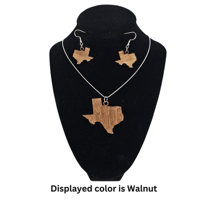 Texas State Laser Cut Pendant and Earrings