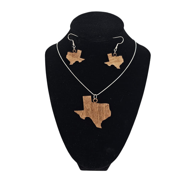 Texas State Laser Cut Pendant and Earrings