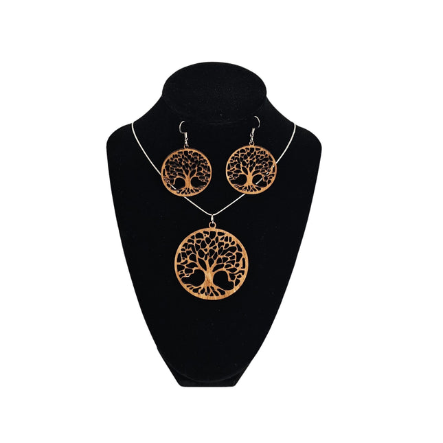 The Old Palm Cove Tree O fLife Pendant and Earring Set