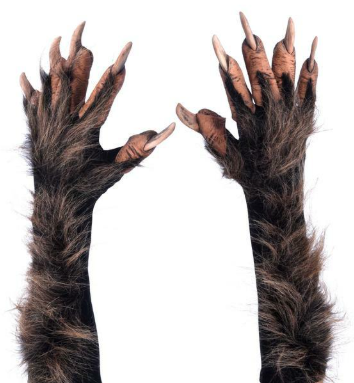 Vintage Zagone Studios Brown Wolf Gloves for Halloween, LARP and Cosplay