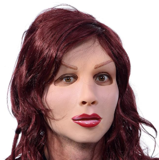 Vintage Zagone Studios  Red Hot Mask with Red Wig for Halloween and Theater