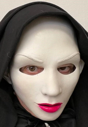 Vintage Zagone Studios Satan's Sister UV Mask with UV Flashlight for Halloween and Haunted House