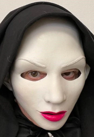 Vintage Zagone Studios Satan's Sister UV Mask with UV Flashlight for Halloween and Haunted House