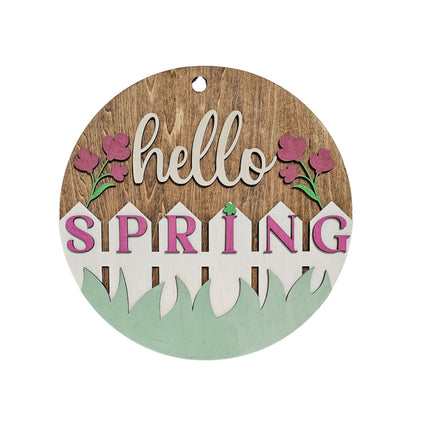 Hello Spring Laser Cut Wall Decoration / Door Hanger